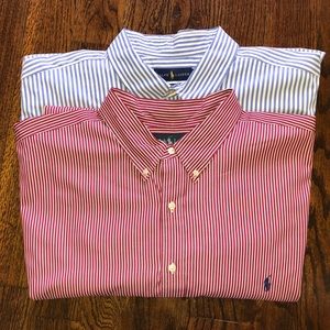 Pair (2) of Ralph Lauren 100% cotton button down dress shirts 3XB